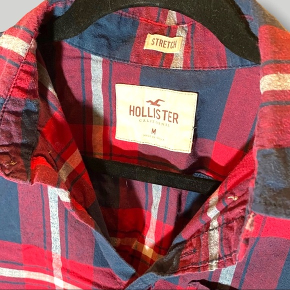 Hollister Plaid Button Down Shirt Red/Blue - Picture 4 of 9